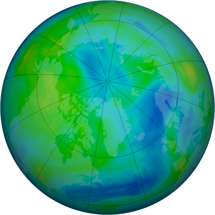 Arctic ozone map for 06 November 1997